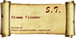Stamm Tivadar névjegykártya