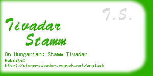 tivadar stamm business card